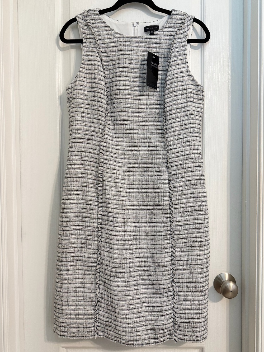 The Limited Grey & White Office Style Mini Tweed Dress Sz M